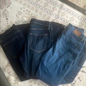 Lot of three GAP and Madewell Dark and Medium Blue Denim Jeggings